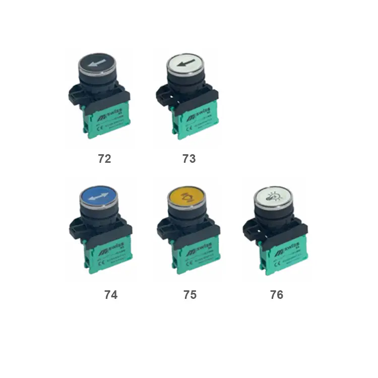 Mutlusan - Swiss Serisi Metal Kaplamalı Plastik Yaylı İşaretli Buton Start (1NO)(22 MM)