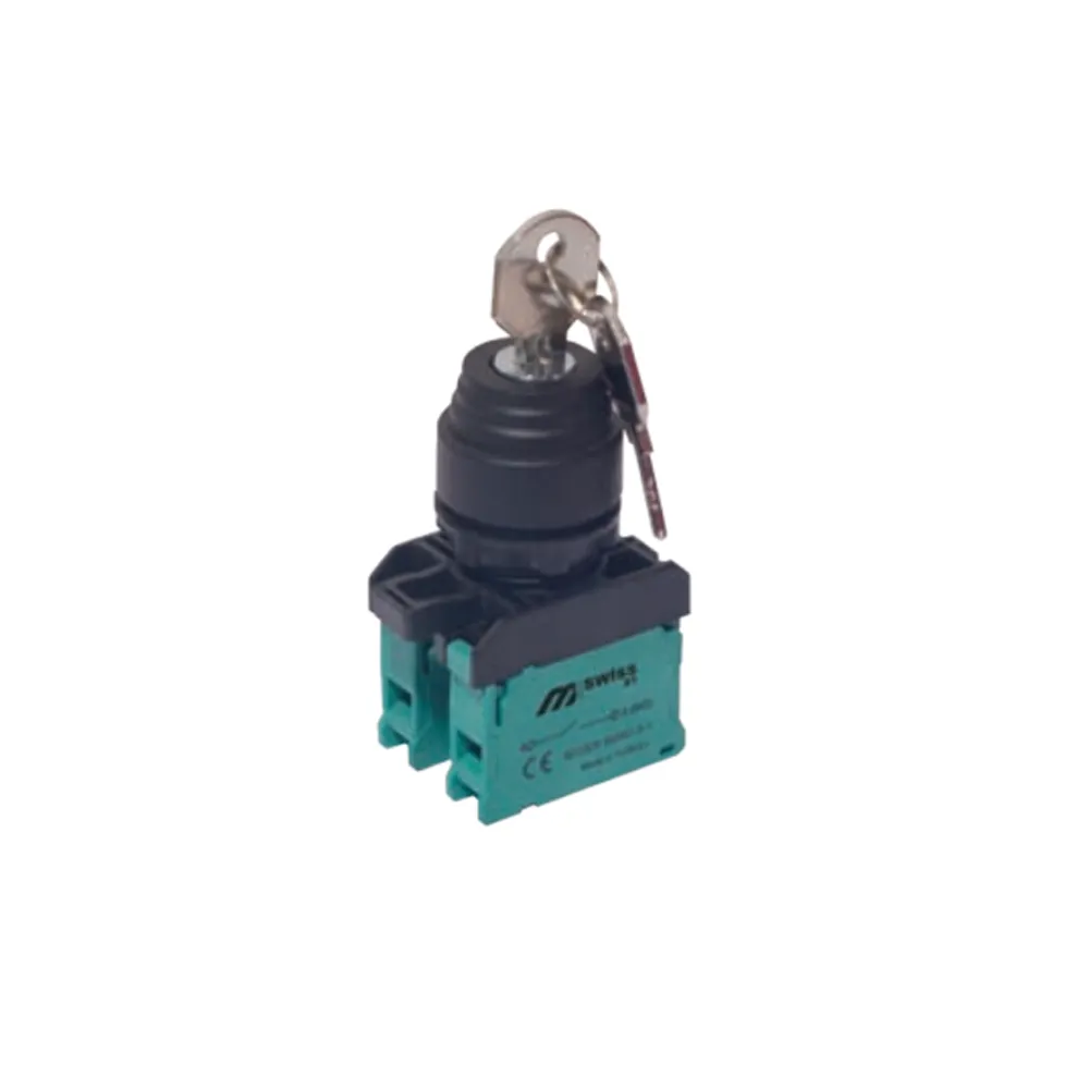 Swiss Serisi Plastik 2-0-1 Anahtarlı Mandal Buton (1NO+1NO)(22MM)