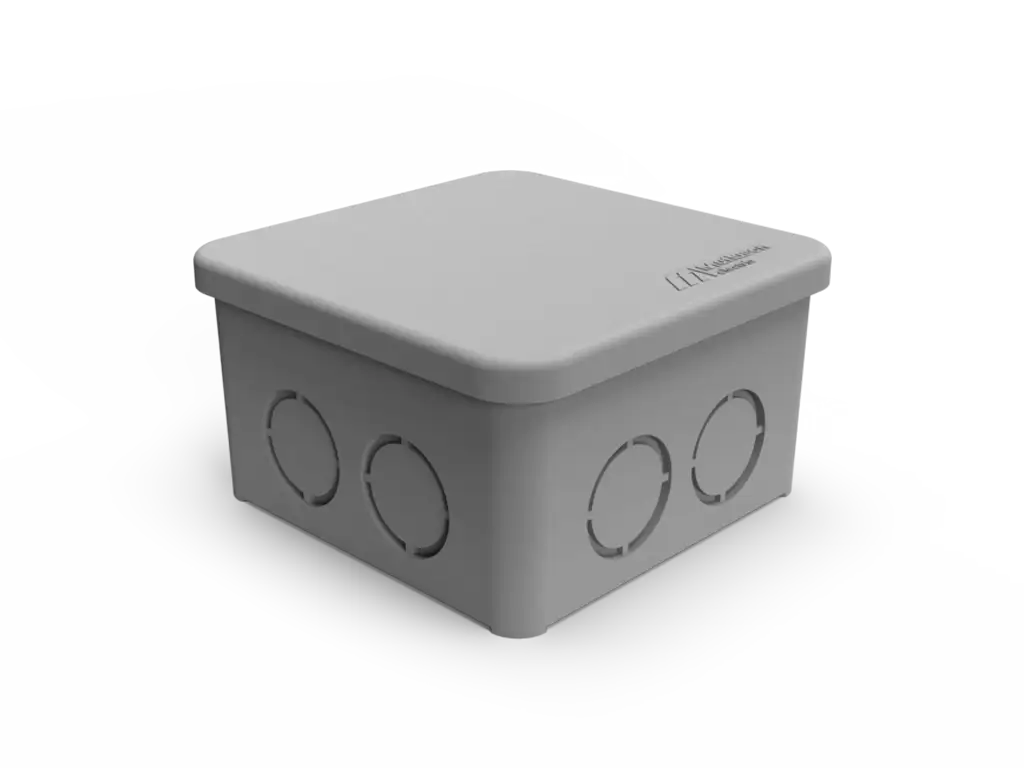 Распределительная коробка из термопластика (80X80X48) (7 выходов) (серая)