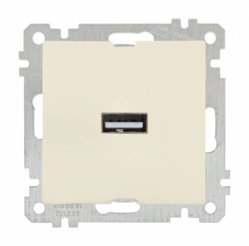 кнопка Одинарный USB разъем для зарядки, белый цвет
