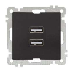 USB Charge Two Socket (Mech+plate) White - Thumbnail