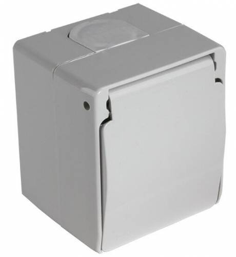 Surface Mounted Earthed UPS (French) Socket with Cover White