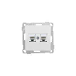 White Data Socket 2*Rj45 (Cat5E) - Thumbnail