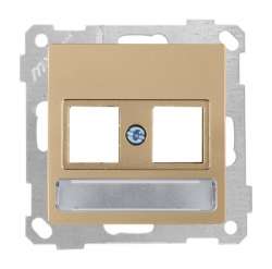 White Telephone Data Socket with Label (Without Connector) - Thumbnail
